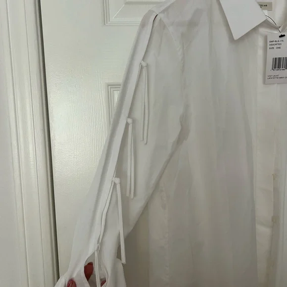 Lafayette 148 New York White Dress Shirt Classic Formal Design - Picture 4 of 5